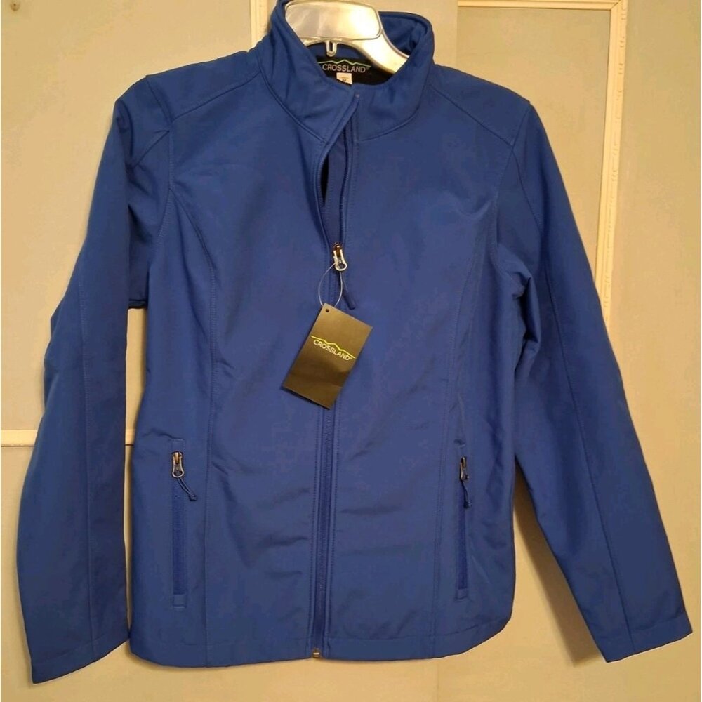 Full Zip Jacket Women’s Medium Crossland Blue Outdoor Wear Coat Jacket NWT